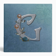 Metal Flowers Monogram G 3 Ring Binders