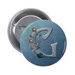 Metal Flowers Monogram G Button