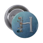 Metal Flowers Monogram H Pins