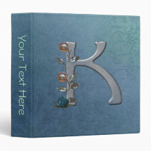 Metal Flowers Monogram K Vinyl Binders