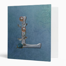 Metal Flowers Monogram L Vinyl Binders