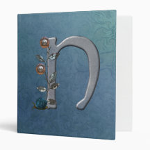 Metal Flowers Monogram N Binder