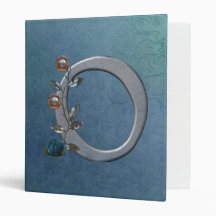 Metal Flowers Monogram O Binder