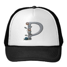 Metal Flowers Monogram P Trucker Hats