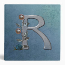 Metal Flowers Monogram R Binders