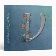 Metal Flowers Monogram V Binders