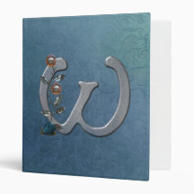 Metal Flowers Monogram W Binders
