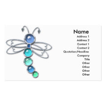 Metal & Glass Dragonfly Business Card