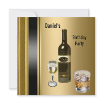 Metal Gold Mens 50th Birthday Bronze Drinks Man Announcement
