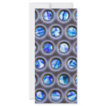 metal grate over a glowing blue plasma texture custom rack card
