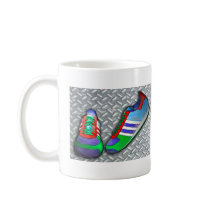 Metal Grate Sport Shoe mugs by ElainePlesser Metal Grate Sport Shoe mugs