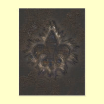 Metal Grunge Fleur-de-lis Postcard