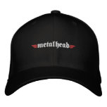 Metal Head Hat w/Skull on Back Embroidered Baseball Cap