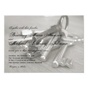 Metal Keys Rustic Wedding Invitations 4.5