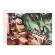 Metal Lathe in Submarine Custom Invitations