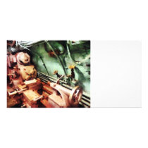 Metal Lathe in Submarine Customized Photo Card