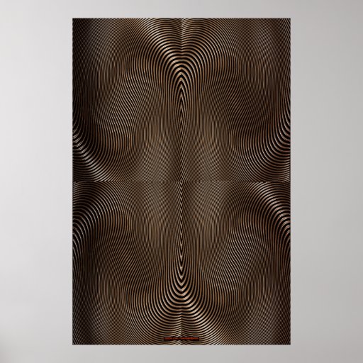 Metal-look Futuristic Optical Illusion Wall Art II Poster