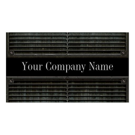 Metal Look Grill Grunge Business Cards (front side)