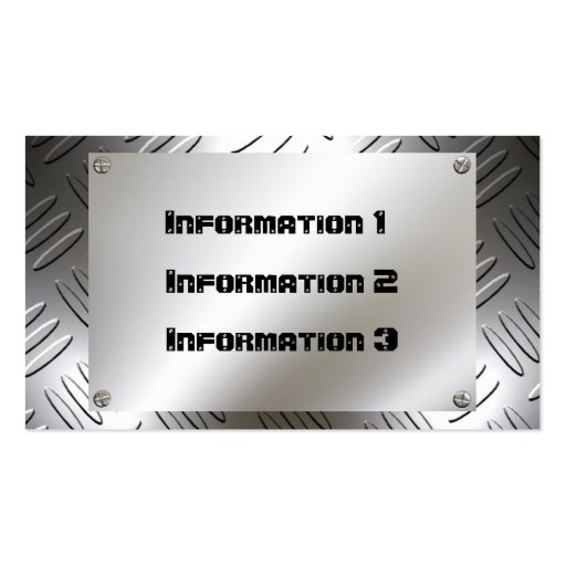 Metal Look Plate With Screws Business Cards (back side)