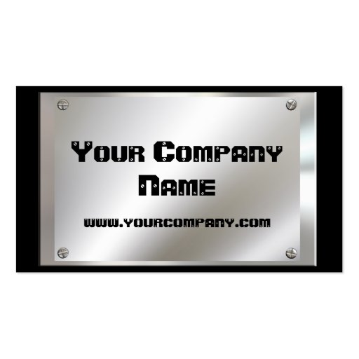 Metal Look Plate With Screws Business Cards