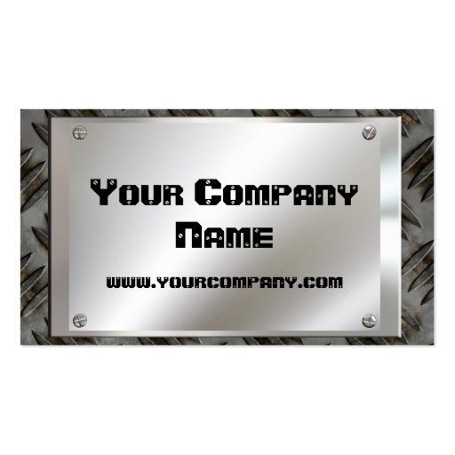 Metal Look Plate With Screws Business Cards (front side)