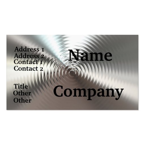 Metal Look Plates Circular Design Business Cards (front side)