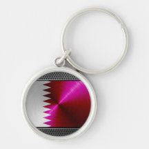 Metal-look Qatar Flag Key Chains