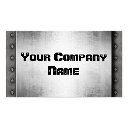 Metal Look With Rivets Border Business Cards (front side)