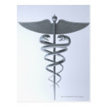 Metal medical caduceus postcards