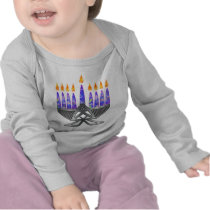 Metal Menorah 2-Sided Infant Longsleeve