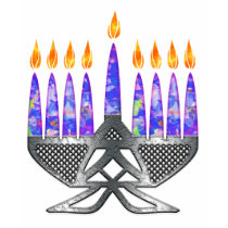 Metal Menorah Dark Shirts