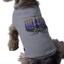 Metal Menorah Dog Shirts pet clothing