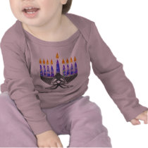Metal Menorah Infant Longsleeve Tshirts