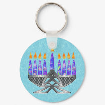 Metal Menorah Keychain