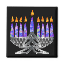 Metal Menorah Magnets