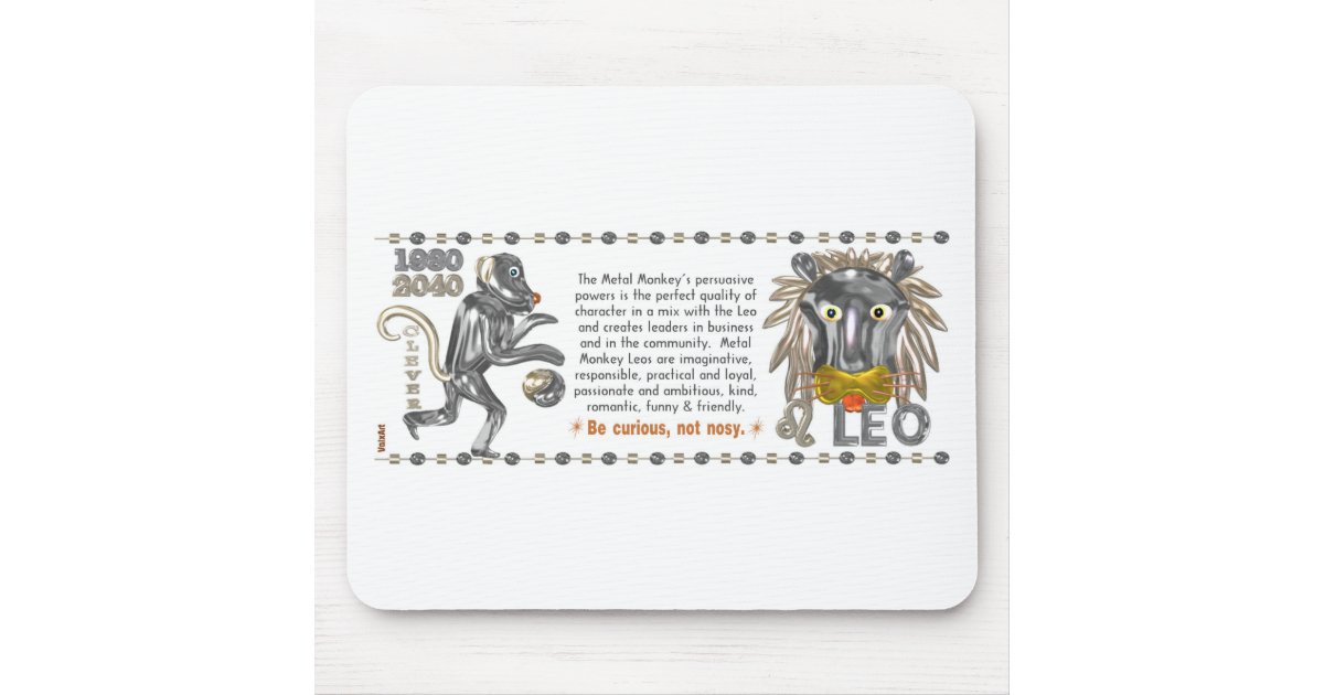 metal monkey zodiac born leo 1980 mouse pad zazzle metal monkey zodiac born leo 1980 mouse pad zazzle