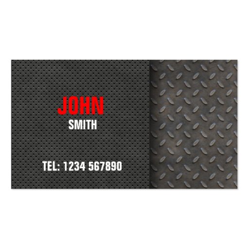 Metal Plate Business Card (front side)