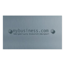 metal, plate, brushed, metalic, screws, bolts, steel, brushed steel, designer, business, web, html, xml, Business Card with custom graphic design