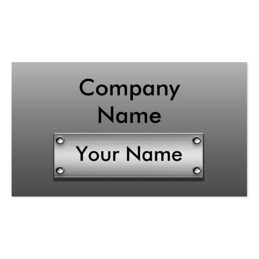 Metal Plate Business Cards (front side)