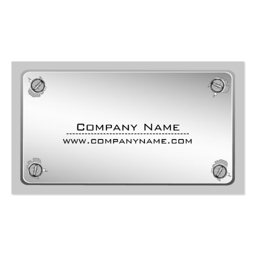 Metal Plate Construction Business Cards (back side)