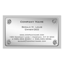 Metal Plate Construction Business Cards