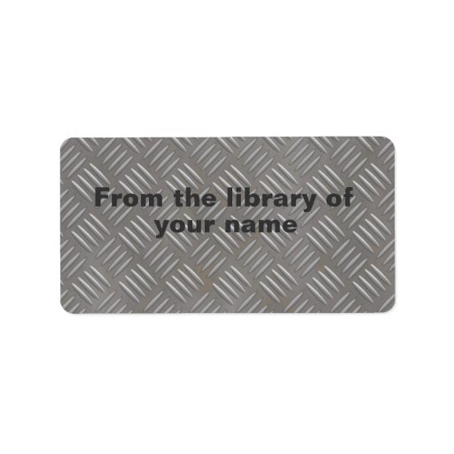 Metal Plate Look Custom Name Book Plate Label Zazzle