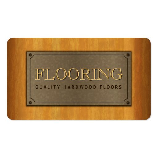 Metal Plate Wood Wooden Flooring Business Cards (front side)