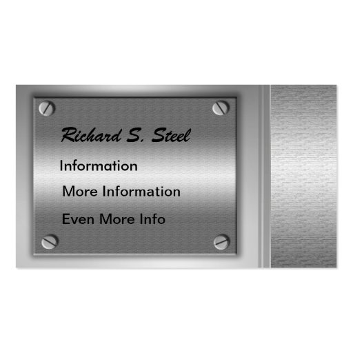 Metal Plates Business Cards (front side)