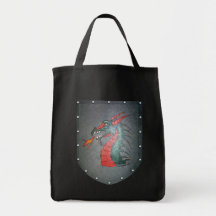 Metal Shield Dragon Tote Bag