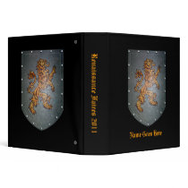 Metal Shield Lion personalize Binders