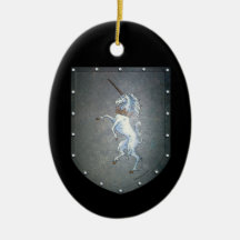 Metal Shield Unicorn Ornaments