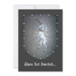 Metal Shield Unicorn personalize Invitations