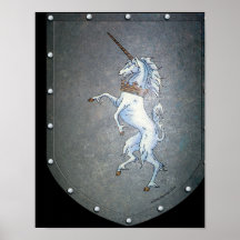 Metal Shield Unicorn print