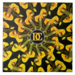 Metal Shrooms Monogram Ceramic Tile